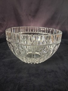 Tiffany & Co. 9" Cut Crystal Bowl – Signed – Geometric Pattern – Excellent