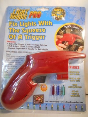 LIGHT KEEPER PRO Repair Tool Fixes Incandescent Christmas Lights W/ SPARE BULBS
