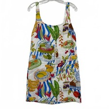 FARM Rio White Blue Fresh Table Linen Mini Dress | Women’s M