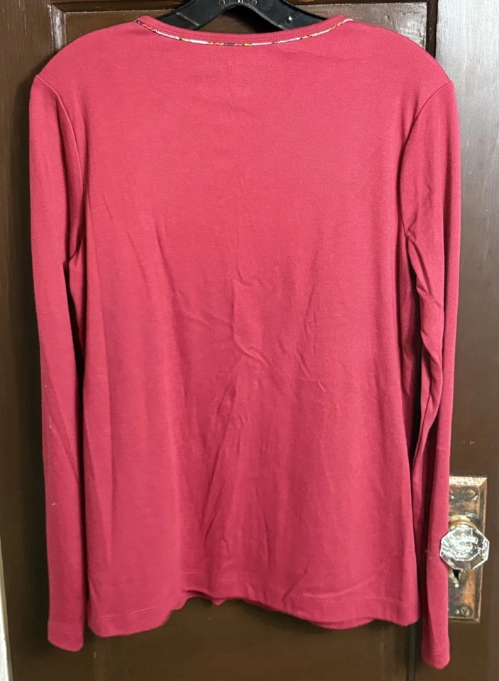 Mujer Vintage Mountain Lake Acción de Gracias Otoño Manga Larga Talla Mediana Nuevo de Lote Antiguo Foto 4 de 4