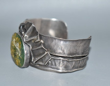 Modernist AVI SOFFER 925 Silber Armreif Armspange Armreif römisches Glas #AA4