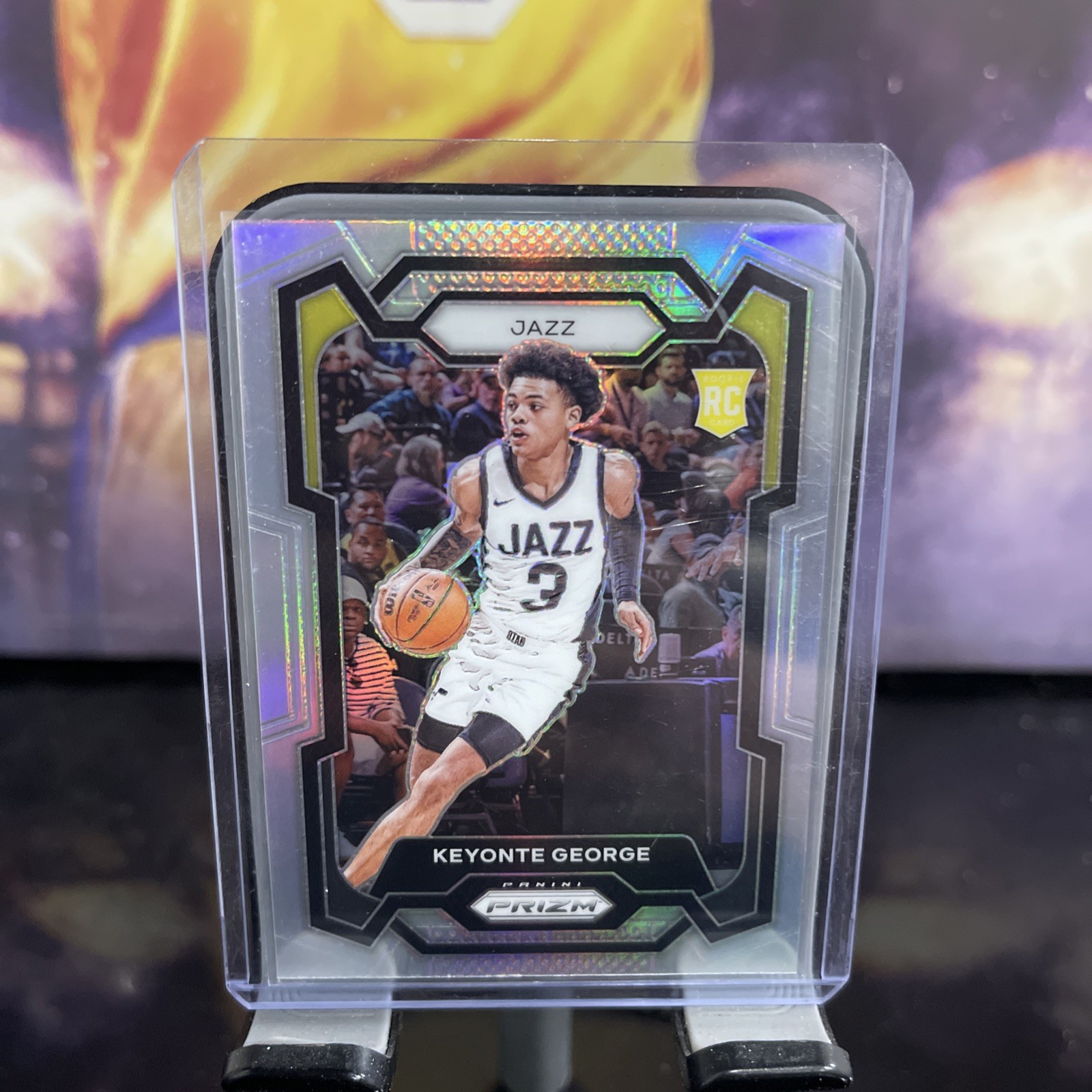 2023-24 Panini Prizm Keyonte George Rookie Silver Prizm #127 Holo SP RC Jazz