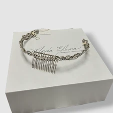 Maria Elena Women's Silver Opal Crystal Tiara Crown Headpiece