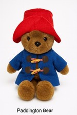 Rare Paddington Vintage Teddy Bear Plush Toy 27 cm Red hat Blue jumper