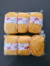 SUPERFINE NATURAL BABY CASHMERE SILK WOOL YARN GOLDEN ROD YELLOW X 6 x 50g 
