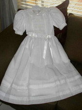 Will Beth White Communion Embroidered Dress Sze 10 Veil Flower Pearl Wreath