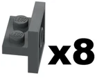 Lego 8 New Bracket Dark Bluish Stone Gray 2 x 2 - 1 x 2 Centered Part 41682 DG04