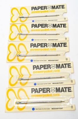 Paper Mate PowerPoint Refill Blue Medium Point NOS Vintage Pen Refills Lot 5
