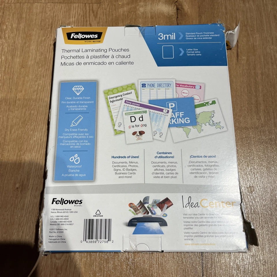 Fellowes 5743401 Thermal Laminating Pouches - 200 Pack - Изображение 2 из 2