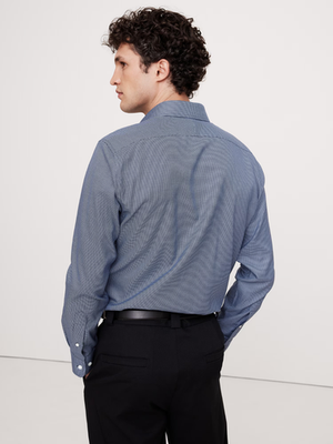 BANANA REPUBLIC Standard Fit Wrinkle Resistant Dress Shirt | Black L  #871223 NEW
