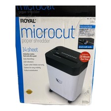 ROYAL Microcut Paper Shredder 14 Sheet Casters Auto Start/Stop new open box