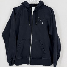 Nike Dri-FIT Womens Full Zip Hoodie Black Graphic Jacket DM6963-010 Size M