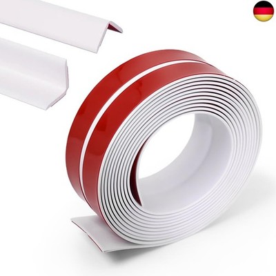Edge Protection Self-Adhesive Soft Skirting Board Strips White - 10 x 10 mm 4 m