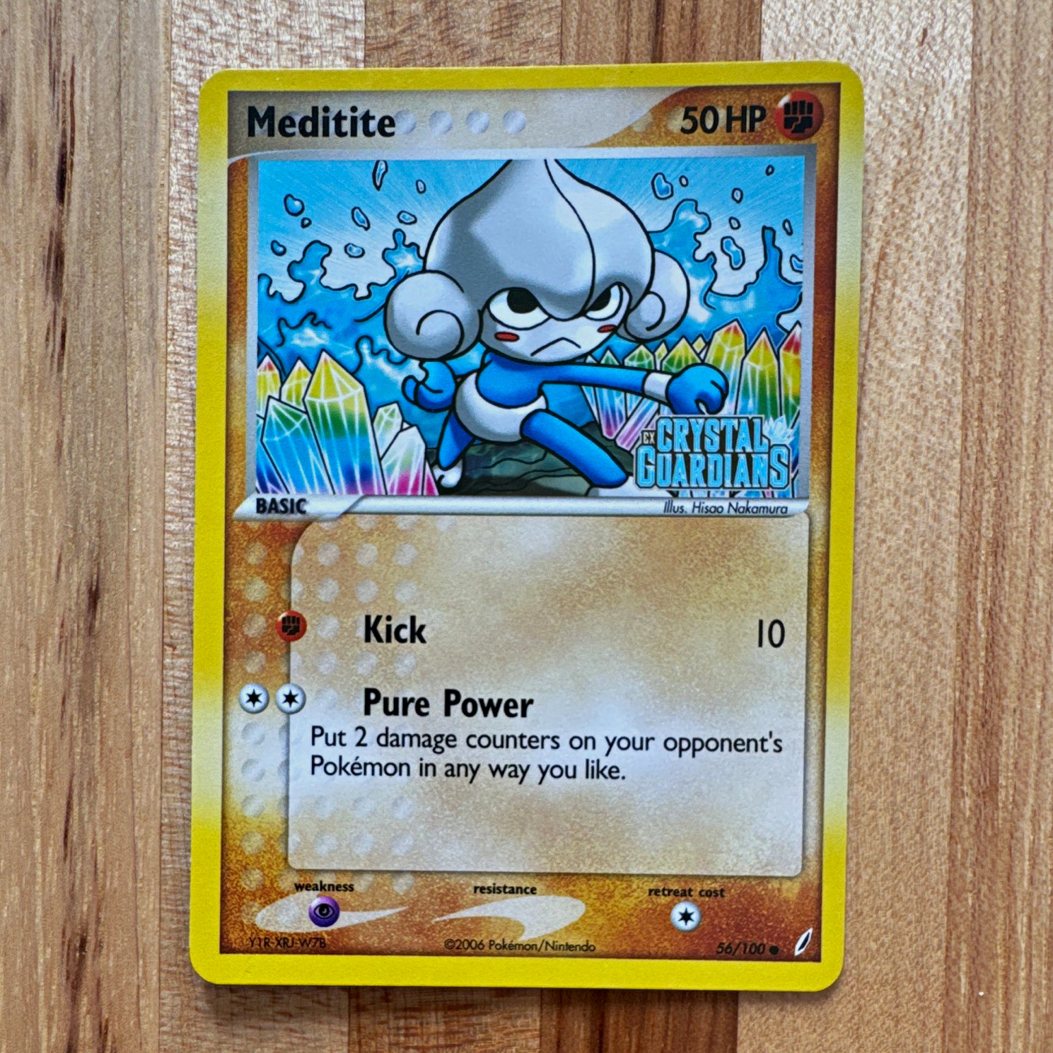 Nintendo Pokemon TCG Meditite 56/100 EX Crystal Guardians Reverse Holo 2006