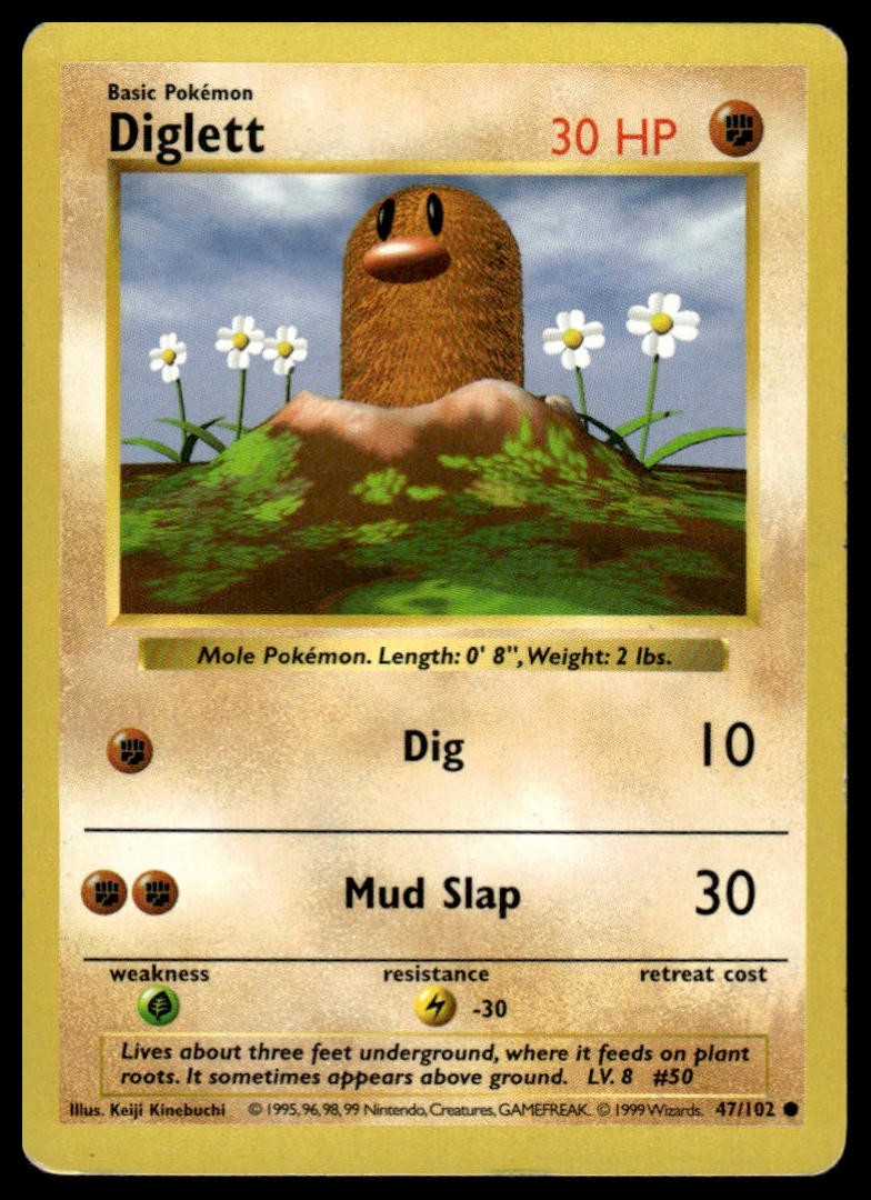 Base Set (Shadowless) #047/102 Diglett