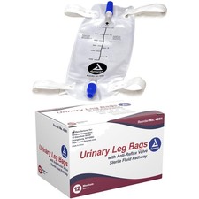 Urinary Leg Bag with Non-Drip Closure  Anti-Reflux Valve, 600 ml/20 oz