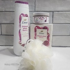 Dove Frosted Plum Berry Bath Set: Bar Soap, B...