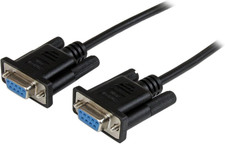 2M Black DB9 RS232 Serial Null Modem Cable F/F - DB9 Female to Female - 9 Pin RS