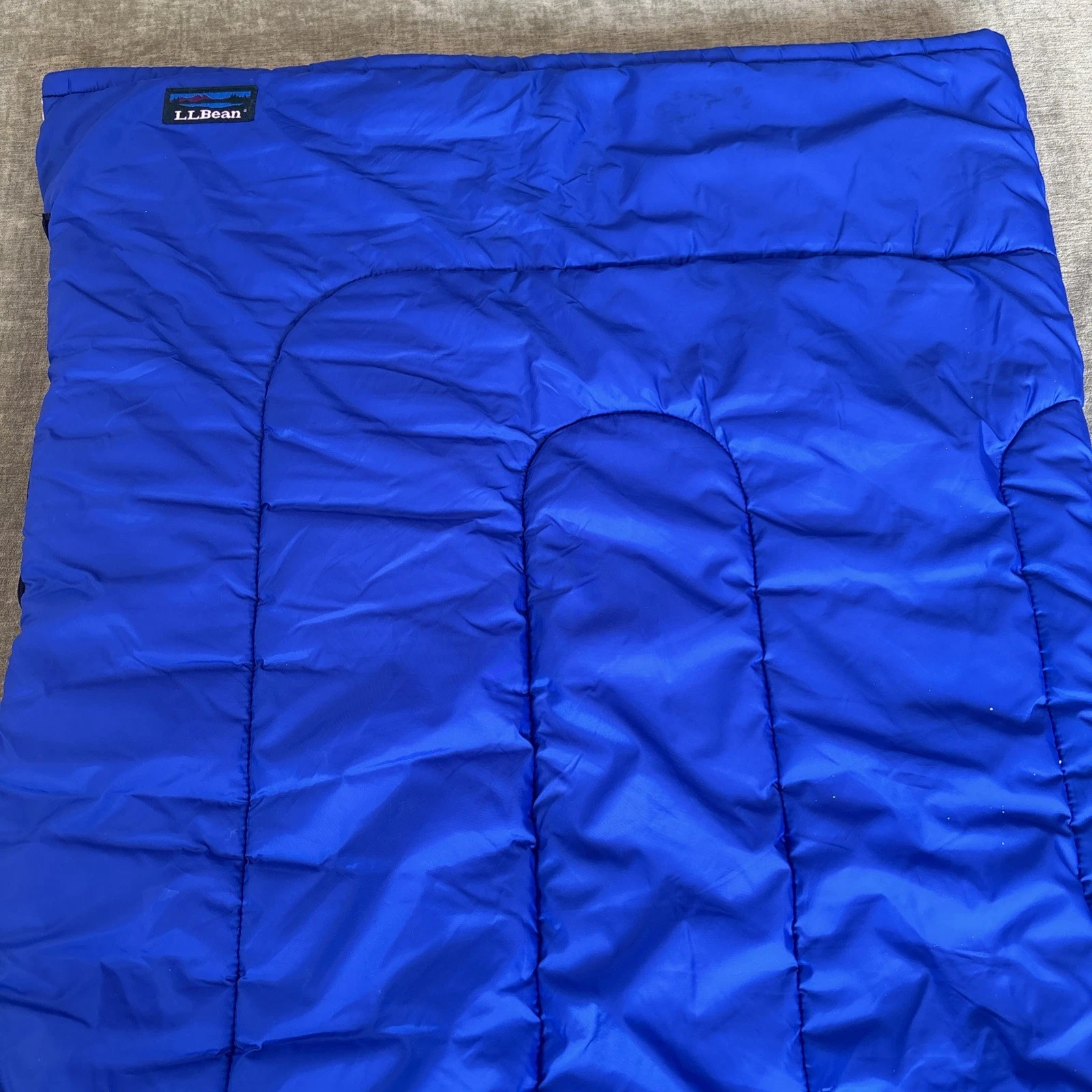 Vintage LL Bean Kids Royal Blue Polyfill Sleeping Bag 60x30 Camping Sleeping Out