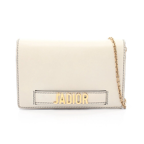 Christian Dior J'ADIOR Chain Wallet Leather White Shoulder Bag