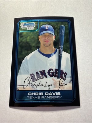 2006 CHRIS DAVIS BOWMAN CHROME BASEBALL ROOKIE CARD RC #DP29 RANGERS ORIOLES 