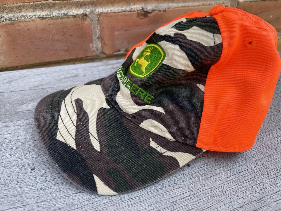 John Deere Corn Print Trucker Hat – Orange Harvest Design, Adjustable Snapback