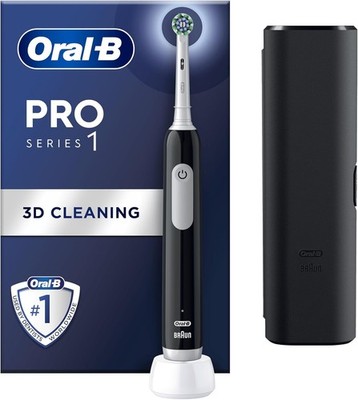 Oral-B Pro Cross Action Elektrische Wiederaufladbare Zahnbürste mit Reiseetui, Schwarz