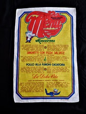 Vtg Pictorial Italian  Menu  Mr Quickaneezis  Restaurant  Irish linen tea towel