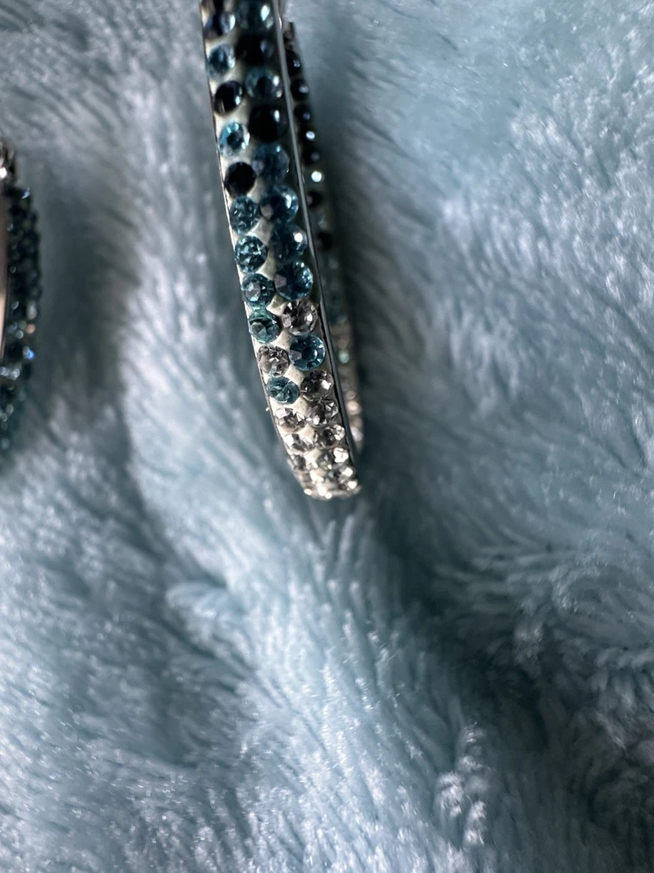 Brincos de argola de cristal Swarovski aço inoxidável design cintilante - Imagem 4 de 4