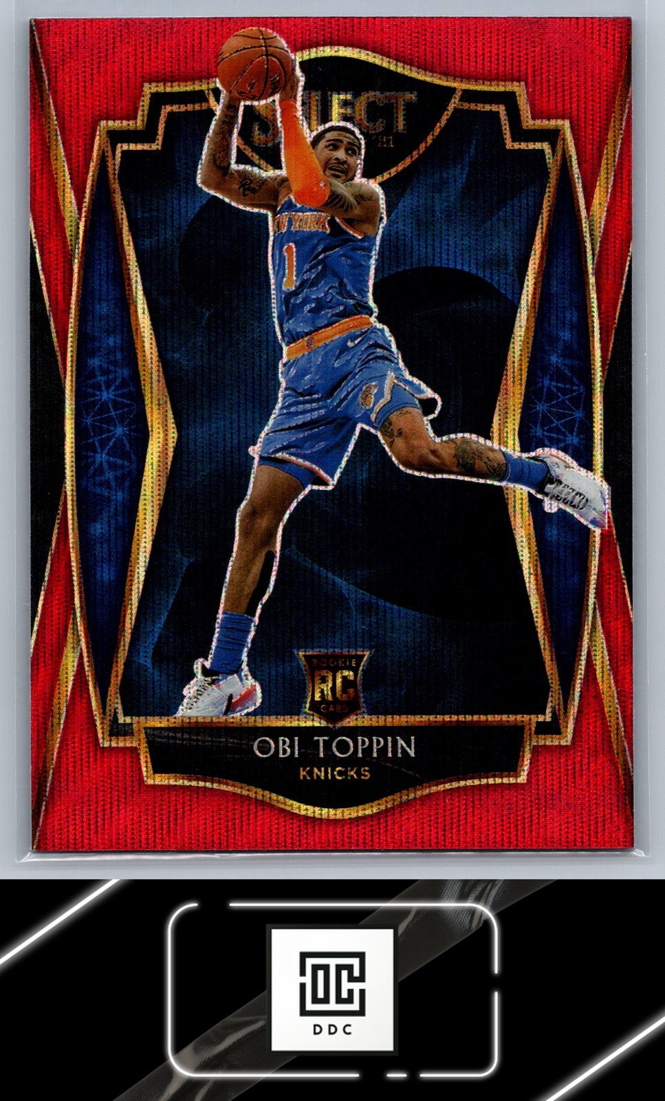 2020-21 Panini Select #187 Obi Toppin Red Wave Prizms