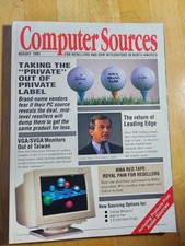 Computer Sources Magazine  August 1991 Vintage Early PC Computer Cellular Modems