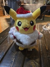 Pokemon Center Original Pikachu Christmas 2014 Plush Santa Used F/S