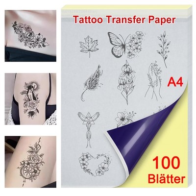 100x Matrizenpapier A4 Transferpapier 4 Lagig Tattoopapier Stencil Kohle M08F