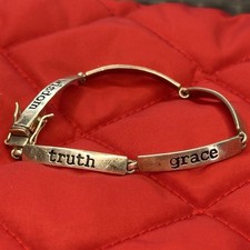 Sterling Silver 925 Faith Grace Truth Courage...