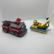 PAW Patrol Marshall Figure  Fire Truck Vehicle And Swimways Rubble Rescue Boat