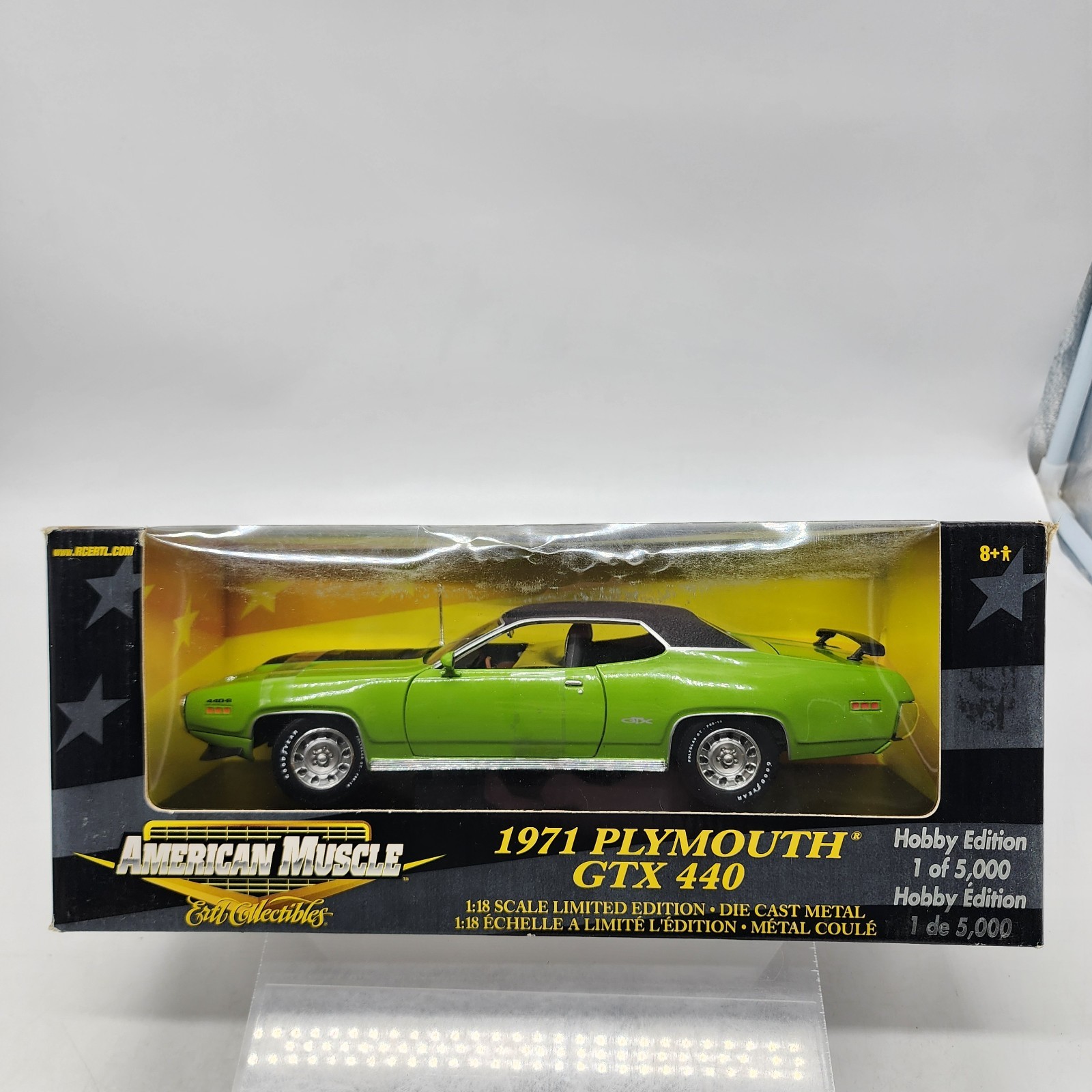 15G American Muscle 1/18 1971 Plymouth GTX 440 Green Hobby Edition 1 of 5000 New