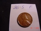 1926S Lincoln Cent Fine
