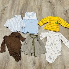 Baby Boy Clothes Lot 9-12 Months Carters Hop Baby Bodysuits Romper Tops 6pc