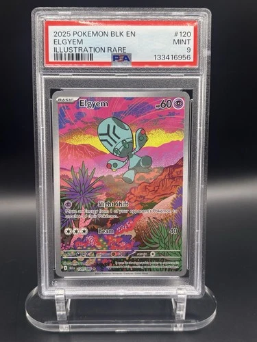 2025 POKEMON BLK EN-BLACK BOLT ILLUSTRATION RARE #120 ELGYEM PSA 9