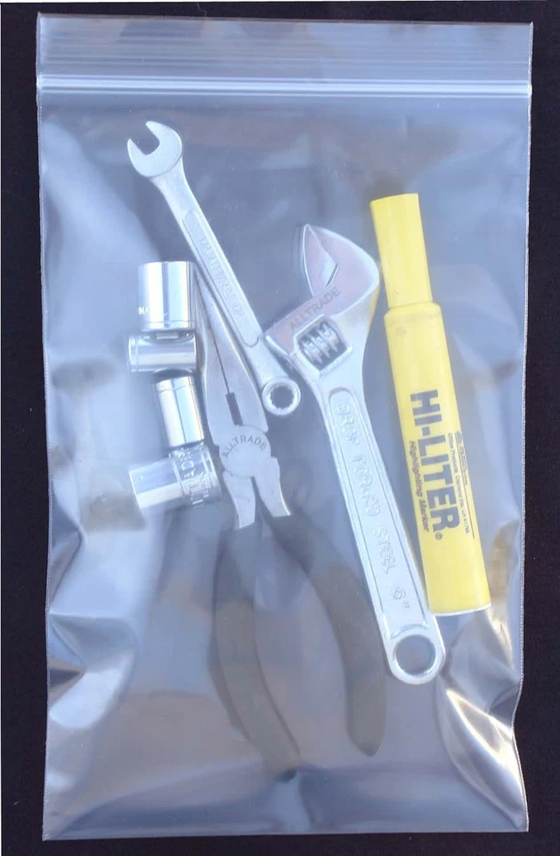 1000 ~ 4 Mil 4x4 Clear Zip Reclosable Zipper Lock Seal Poly Bag Packaging Bags - Image 4 of 4