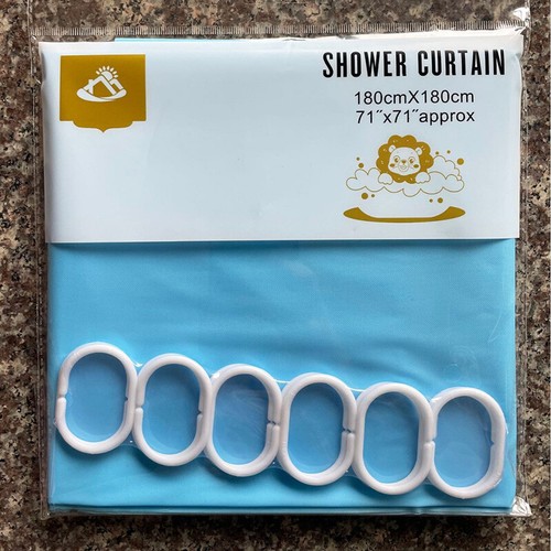 PEVA Shower Curtain Waterproof Mould Proof Bathroom Curtains with Hooks 1.8x1.8m - Picture 7 of 28