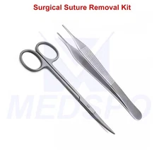 Surgical Basic Suture Removal Kit Adson Dressing Tweezers Iris Scissors CE