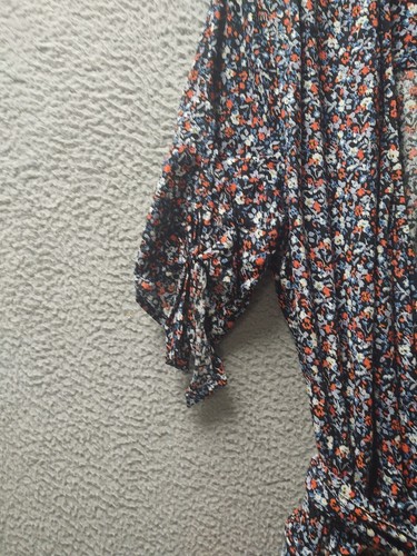 Gap Faux Wrap Dress Womens Large Multicolor Floral Pockets Belted - Picture 5 of 9