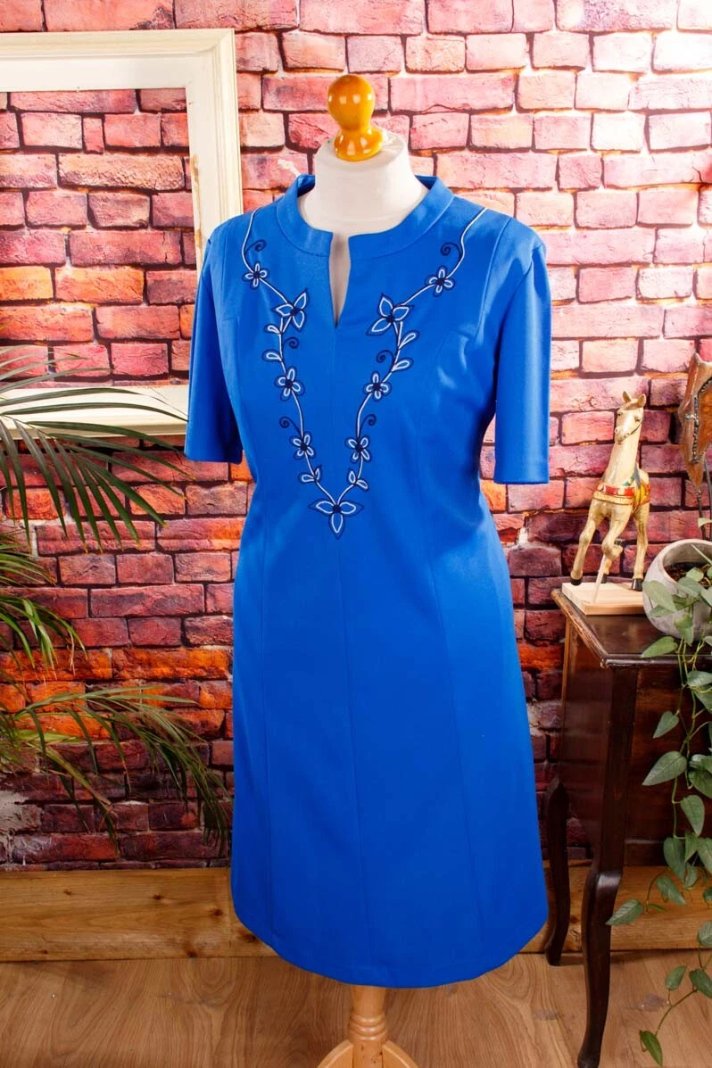 hahuha Abito da donna in denim, stile vintage anni '50, a pois, in