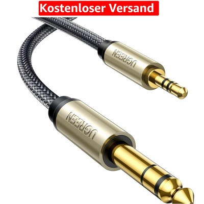 2m 3.5mm Klinke zu 6.35mm Klinke Kabel, langlebig und flexibel für Instrumente