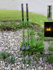  4 PIECES SOLAR POWERED GARDEN DECORATIVE CAT TAIL YELLOW LED SOLAR LIGHT 