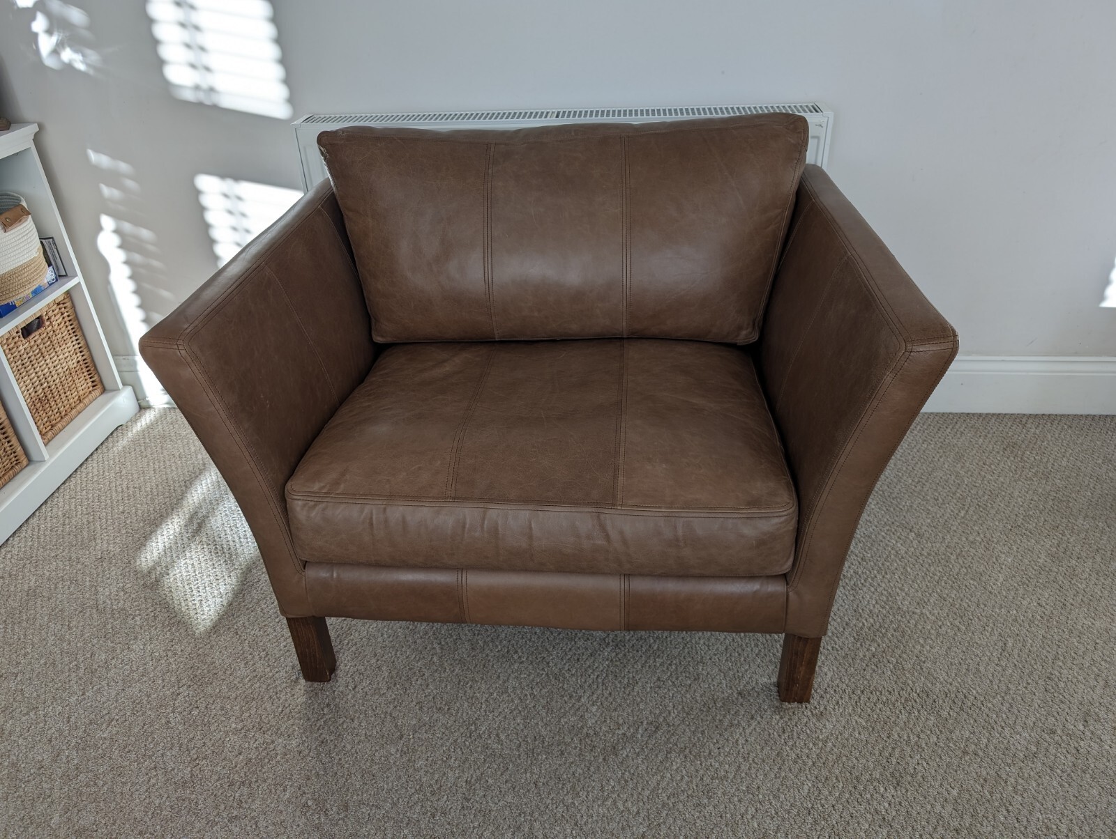 Real Leather snuggle chair/ Loveseat John Lewis eBay