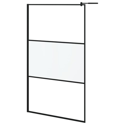 Camerina Walk-in Shower Wall 115x195 Frosted Glass Black,Walk-in Shower N8K3 - Picture 2 of 7