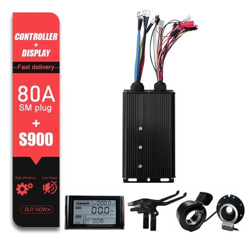 E-bike 48V 72V 80A 3000W/5000W Sine Wave Controller+LCD Display w/PAS Brake Kits - Picture 30 of 35
