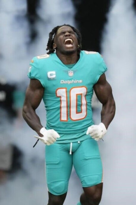 Miami Dolphins TYREEK HILL Pregame 4x6 Foto